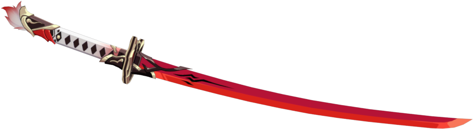 Decorative Red Katana Sword