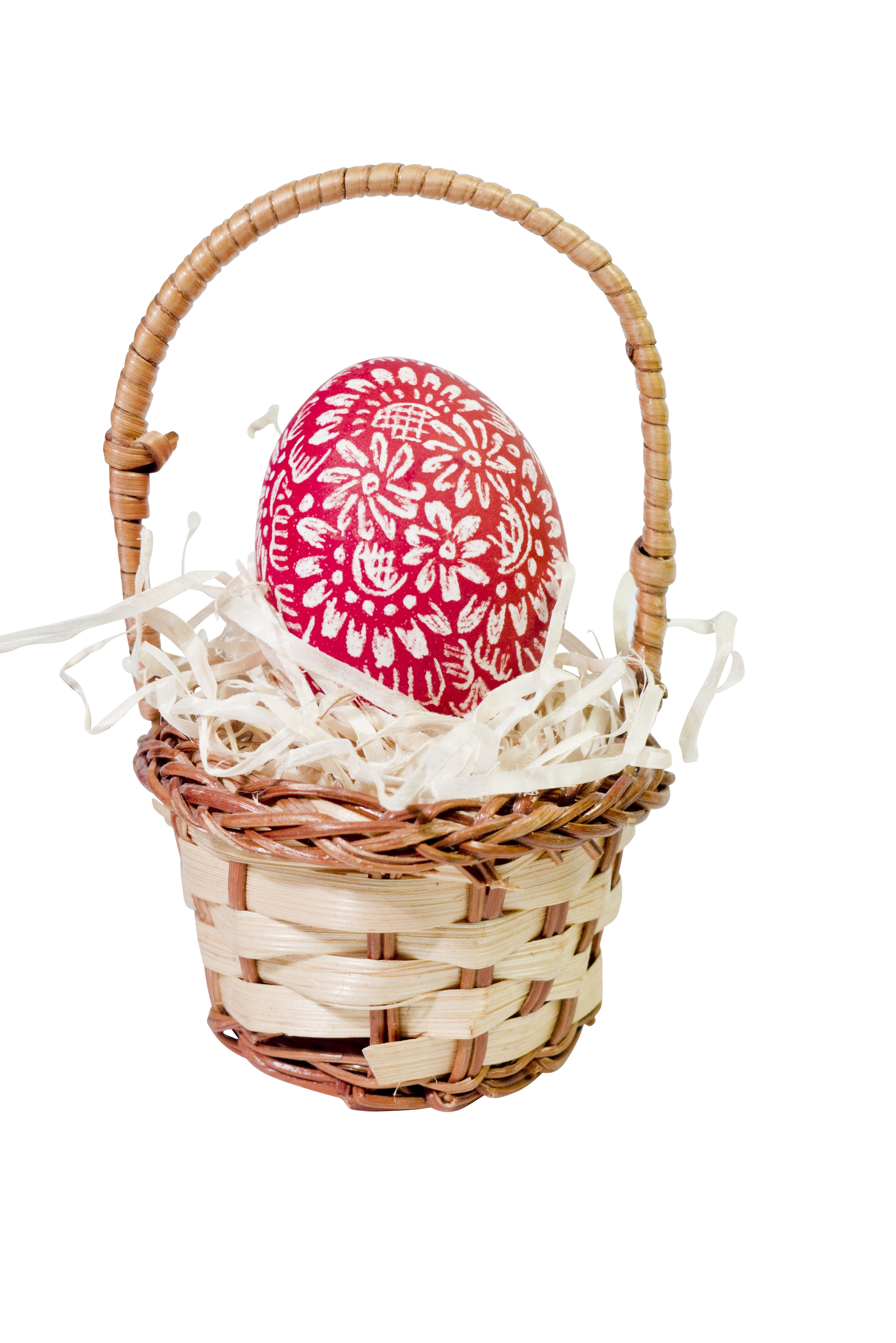 Decorative Red Patterned Eggin Basket