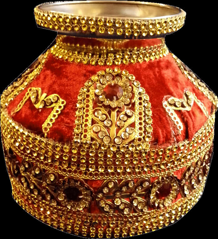 Decorative Redand Gold Kalash