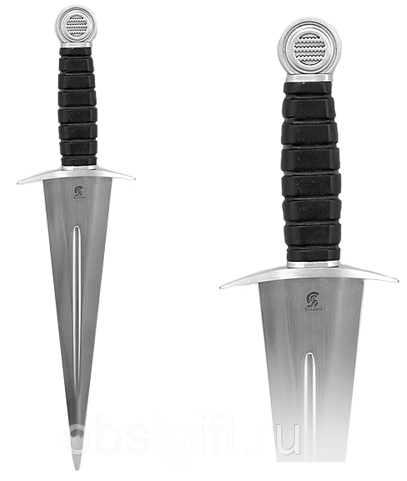 Decorative Silver Daggers With Black Grips