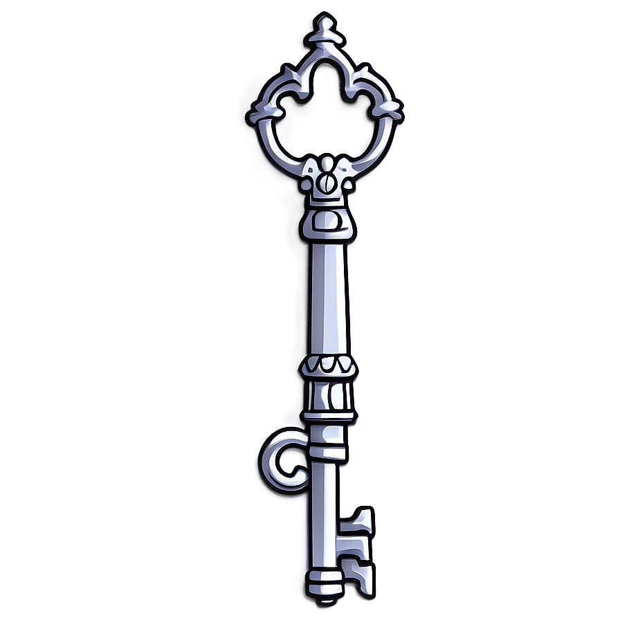 Decorative Skeleton Key Outline Png 06212024