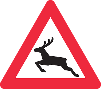 Deer Crossing Road Sign