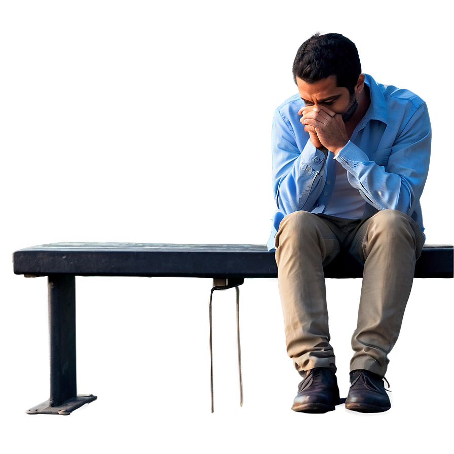 Dejected Man Sitting Alone Png Tjy