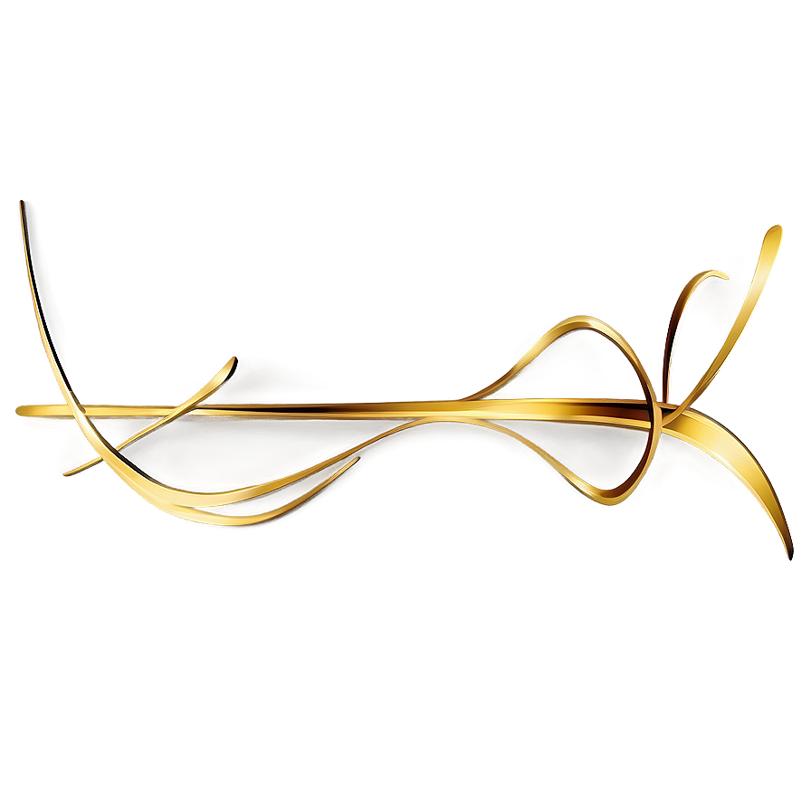 Delicate Golden Line Stroke Png 51