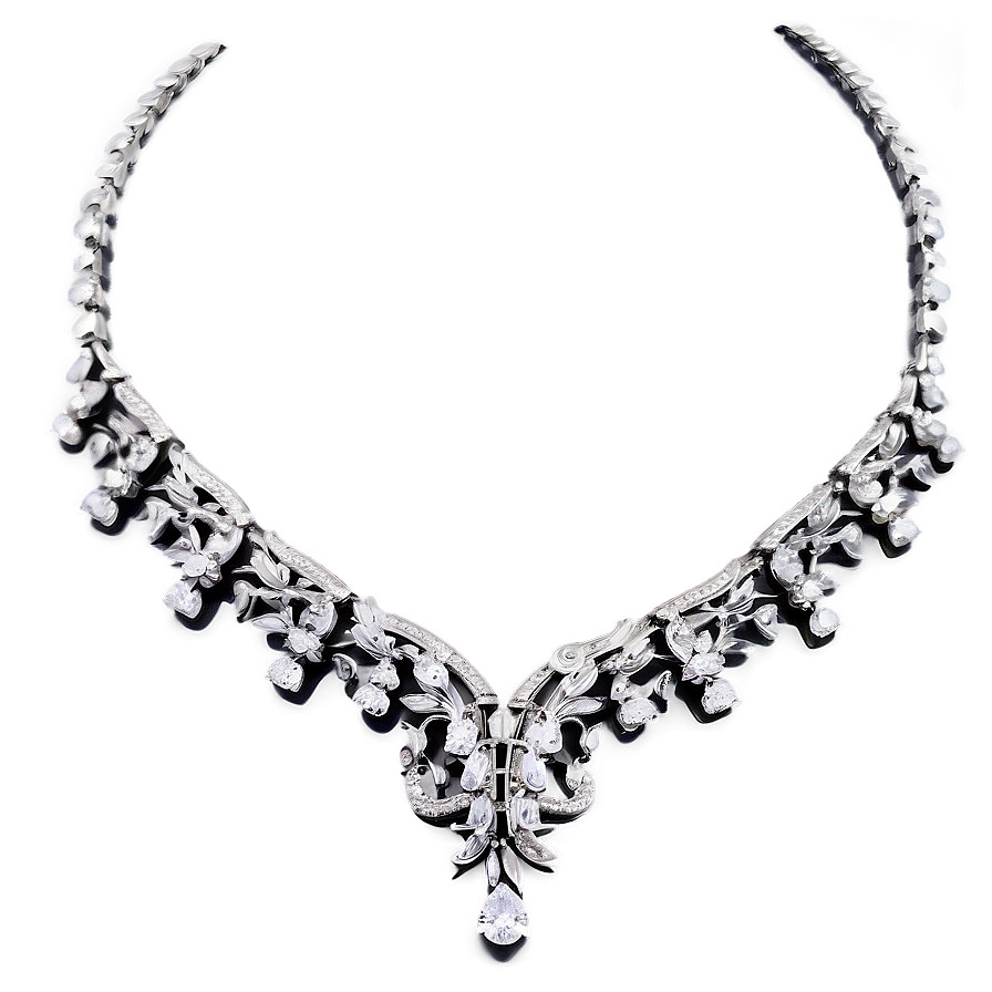 Delicate Silver Necklace Png 44