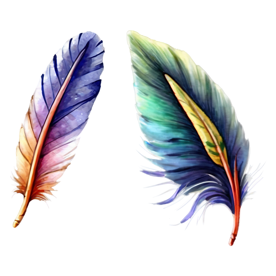 Delicate Watercolor Feather Png 05042024