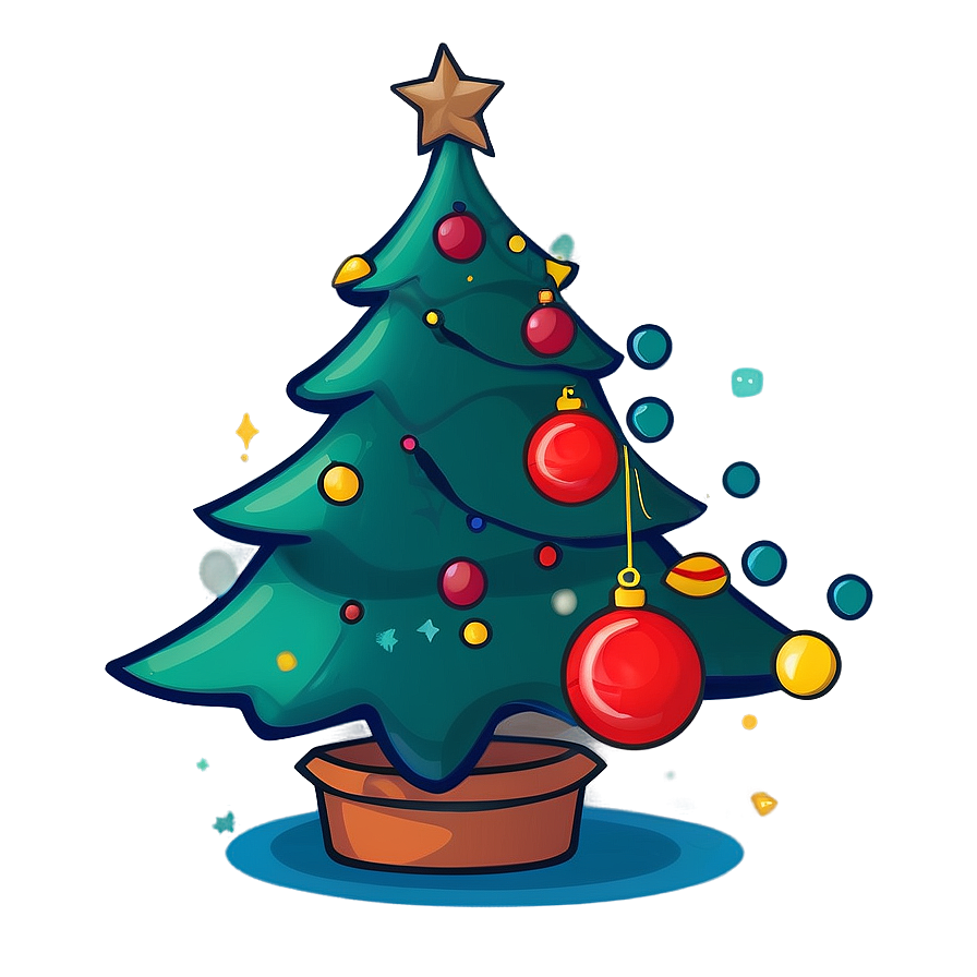 Delightful Cartoon Christmas Tree Png 06132024