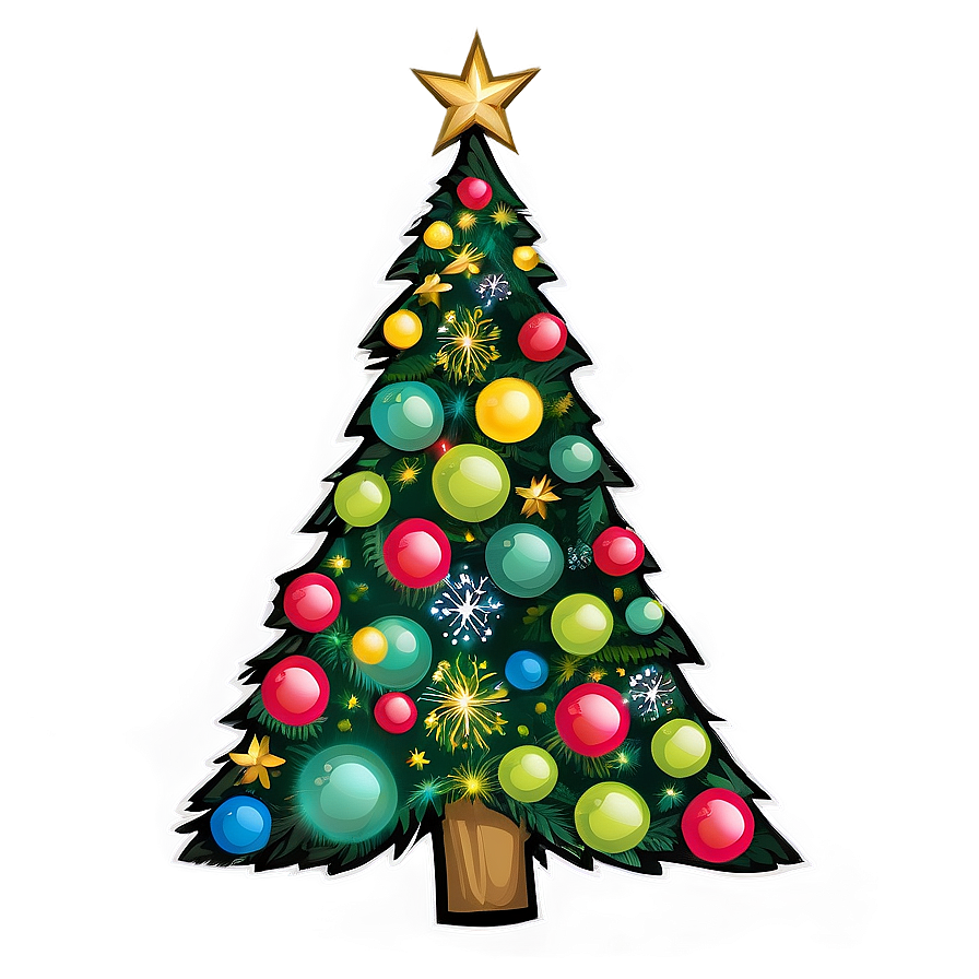 Delightful Christmas Tree Graphic Png 51