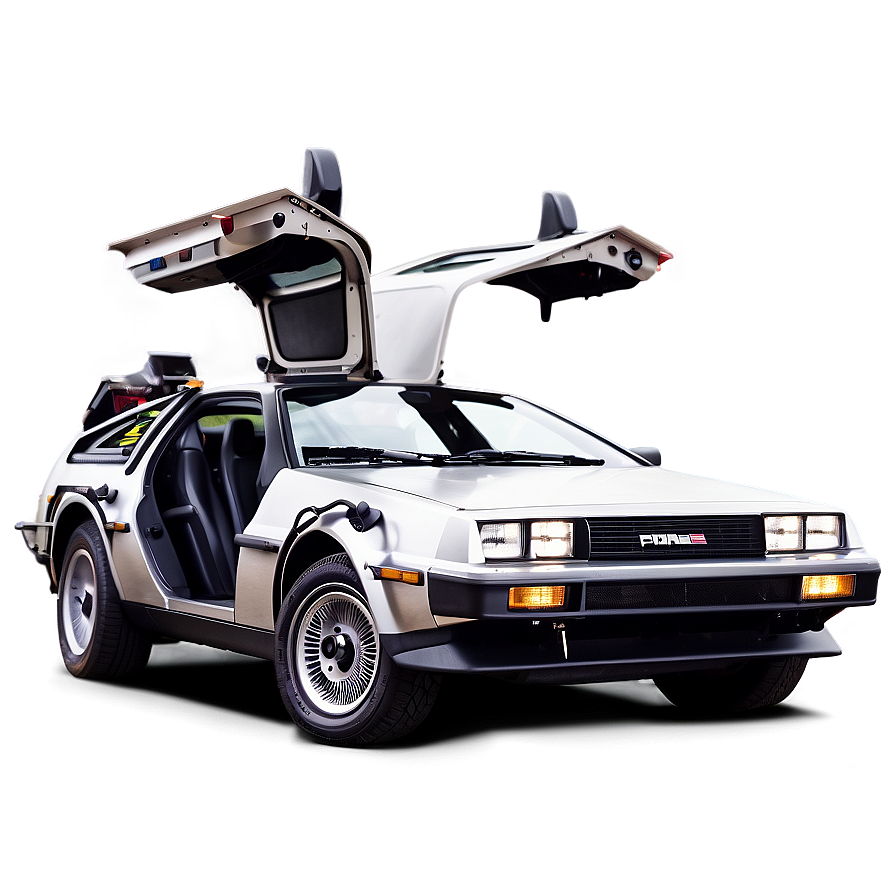 Delorean Surrounded By Fans Png 78