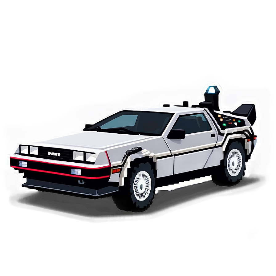 Delorean Tribute In Pixel Art Png 69