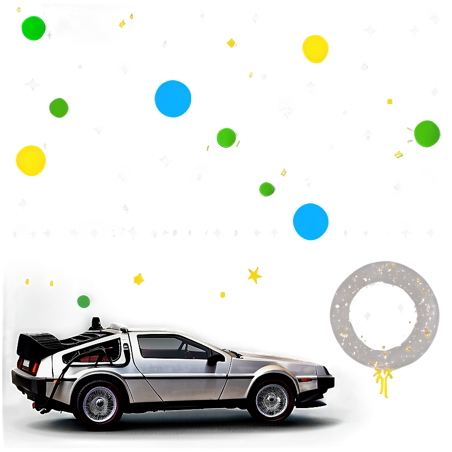 Delorean Under The Stars Background Png Bih88