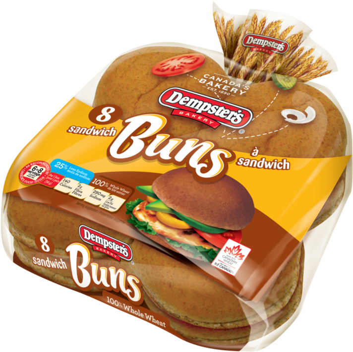 Dempsters Whole Wheat Sandwich Buns Packaging