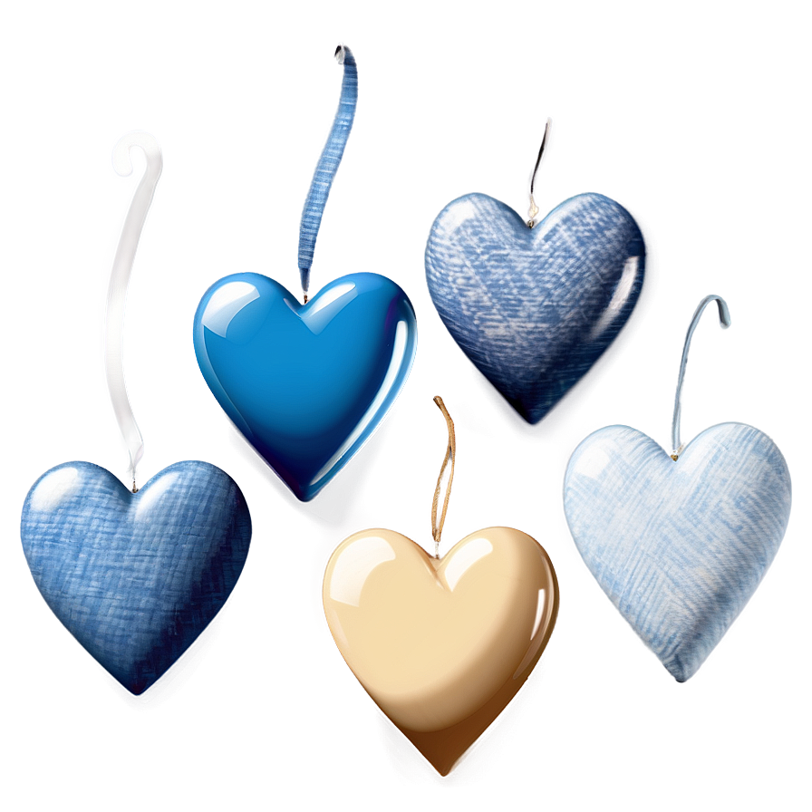 Denim Blue Heart Png 06272024