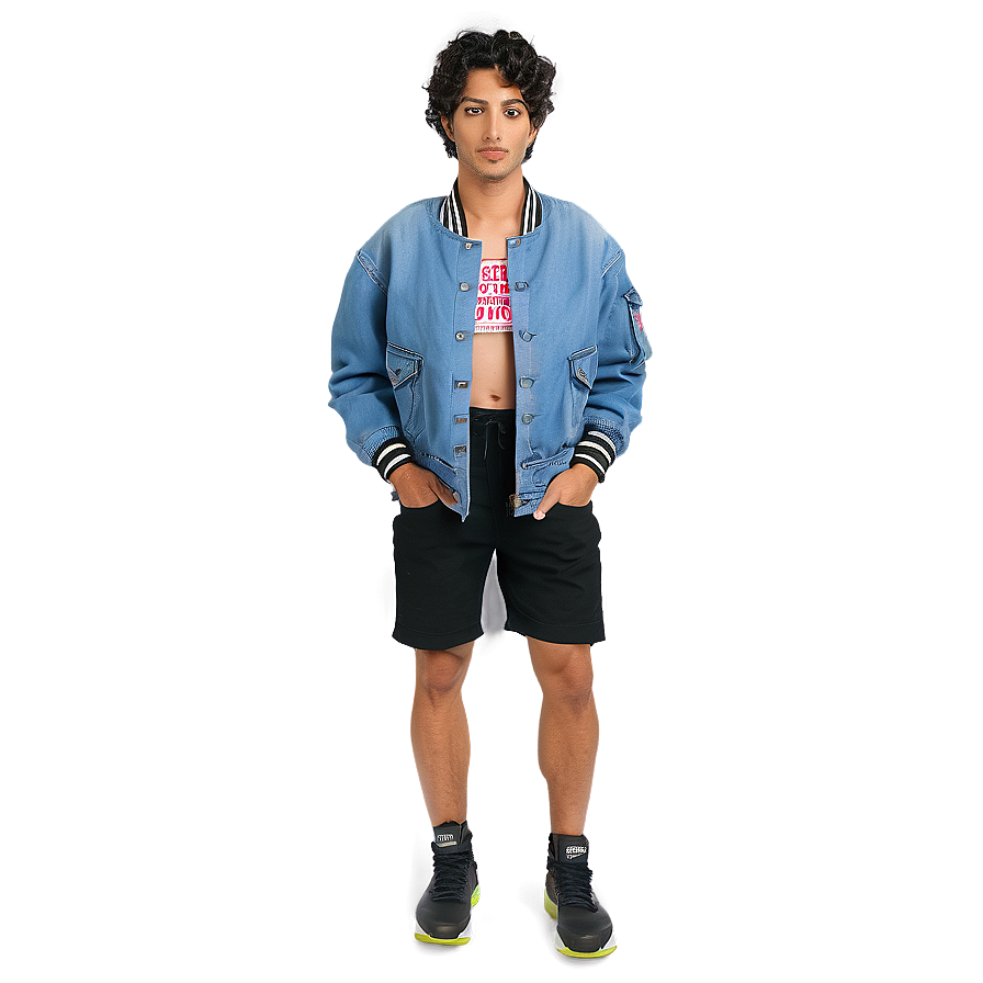 Denim Bomber Jacket Png 06282024