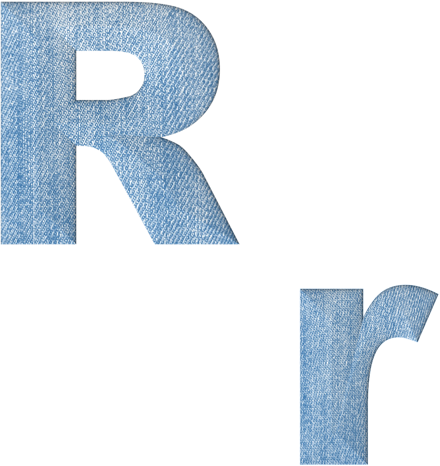 Denim Textured Letters Randr