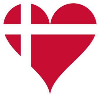 Denmark Flag Heart Shape