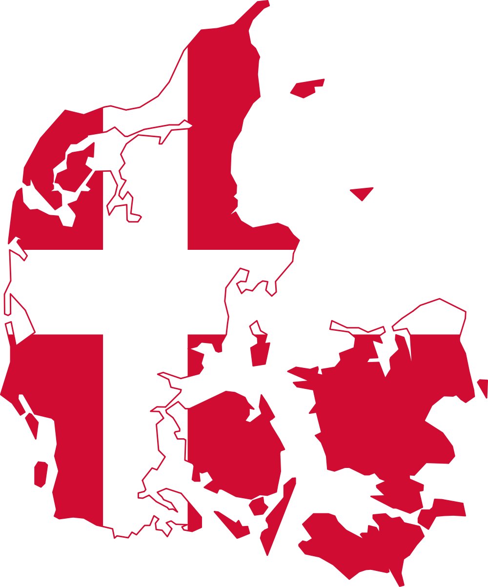 Denmark Flag Map Graphic