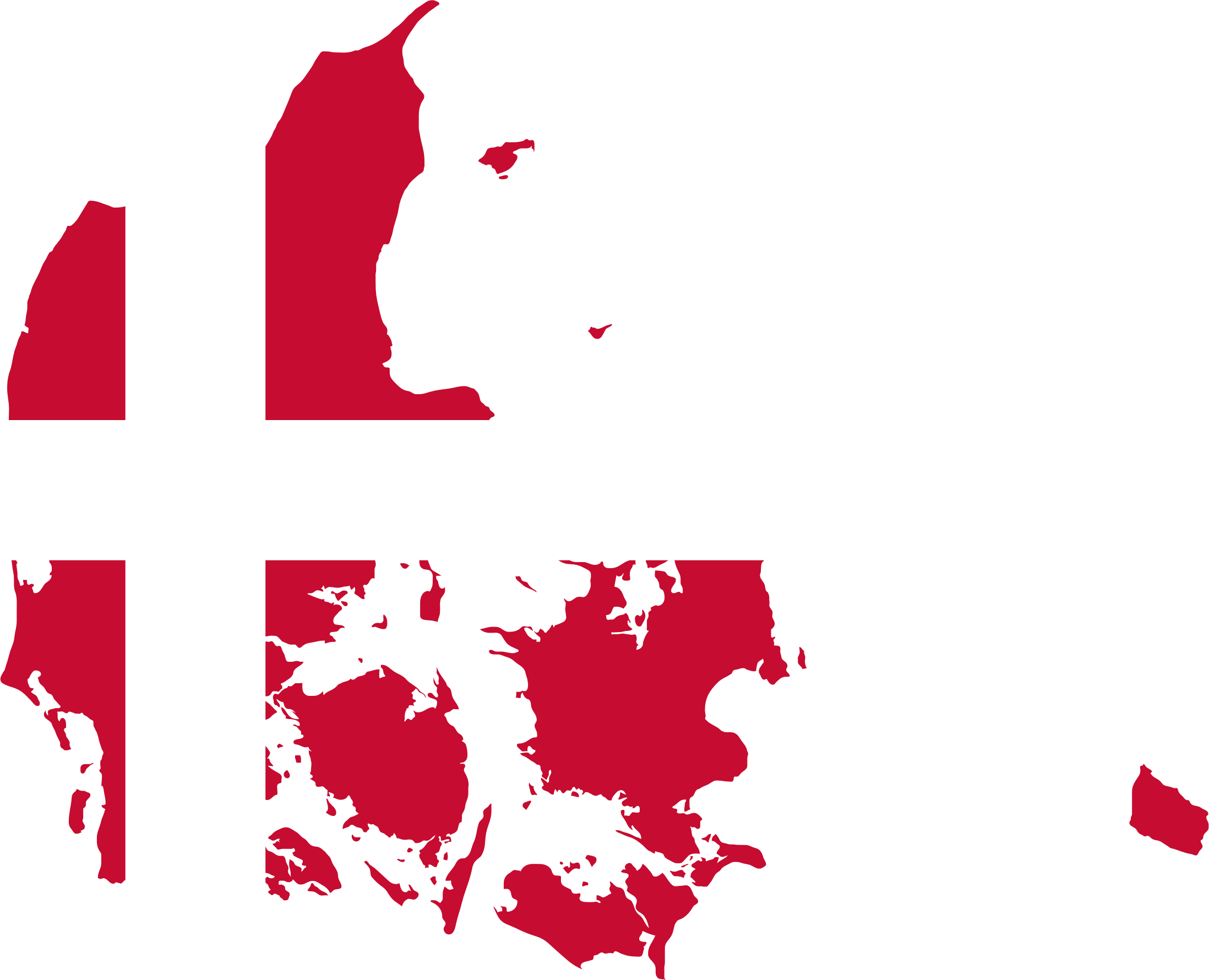 Denmark Flag Map Overlay