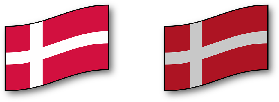 Denmark Flags Waving