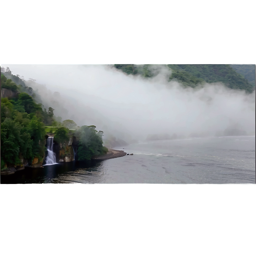 Dense Fog Over Mountain Dam Png Dey