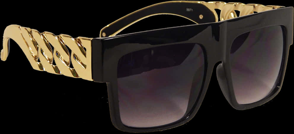 Designer Gold Accented Sunglasses