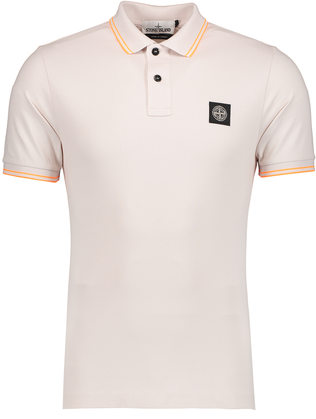 Designer Polo Shirt White Orange Trim