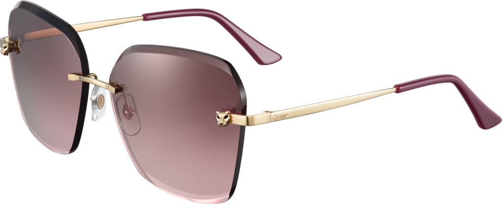 Designer Rimless Sunglasses Maroon Accents