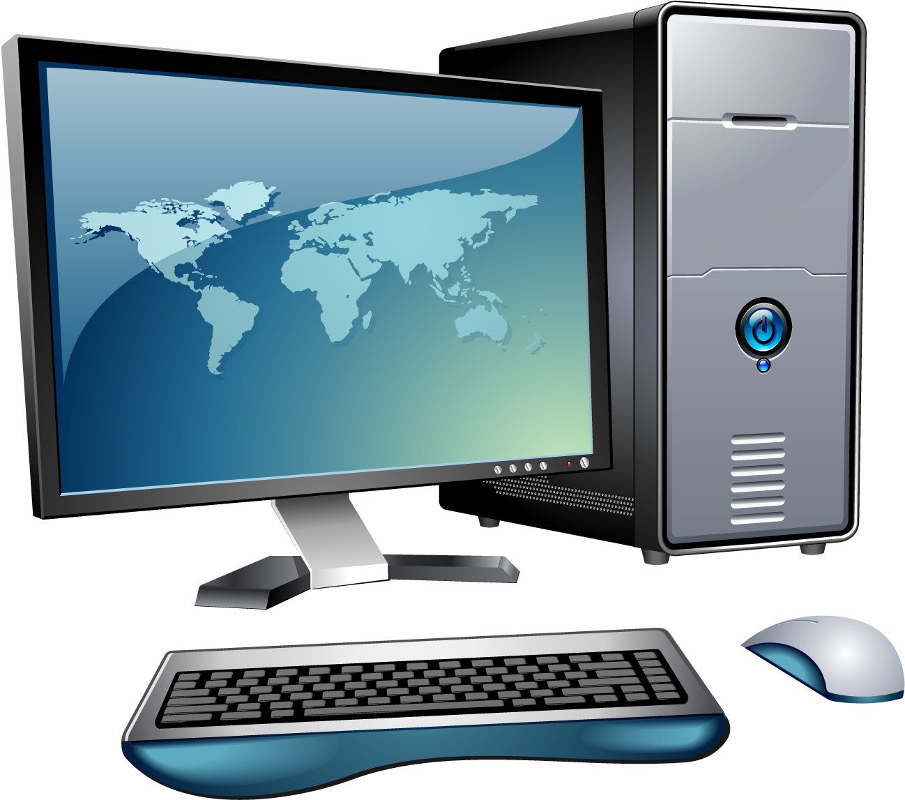 Desktop Computer Setup Vector