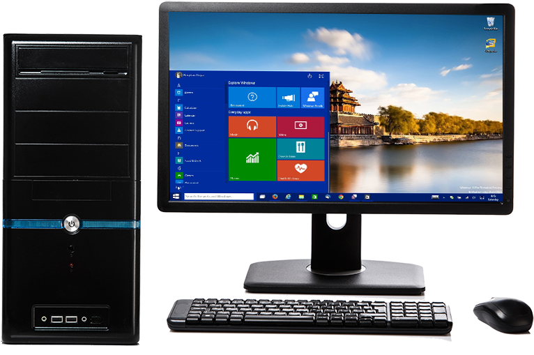 Desktop Computer Setupwith Monitor