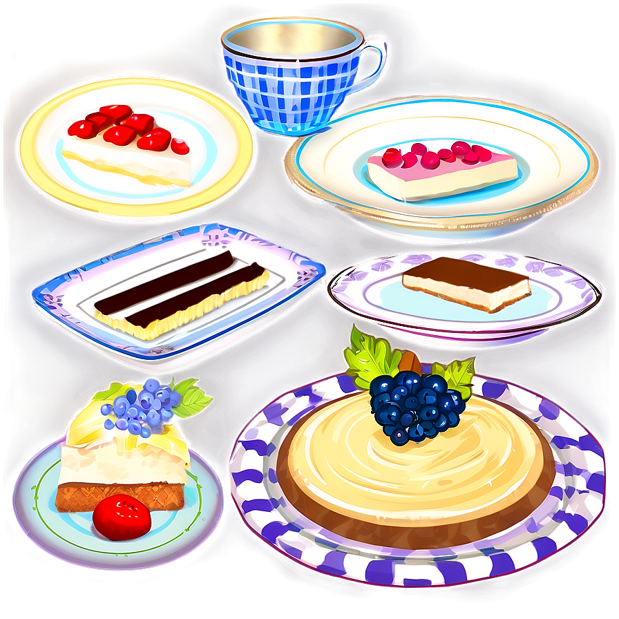 Dessert Plates Collection Png Pig37