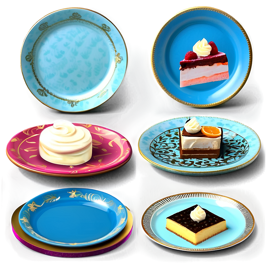 Dessert Plates Collection Png Xgy28