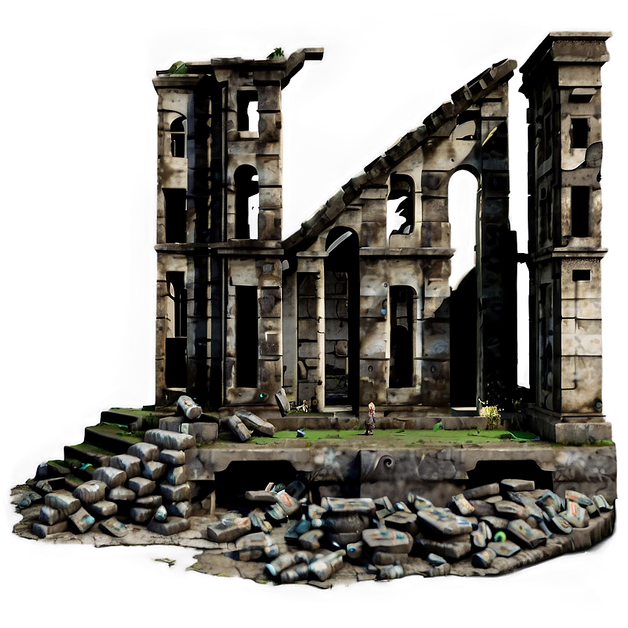 Destroyed City Ruins Png Tbw