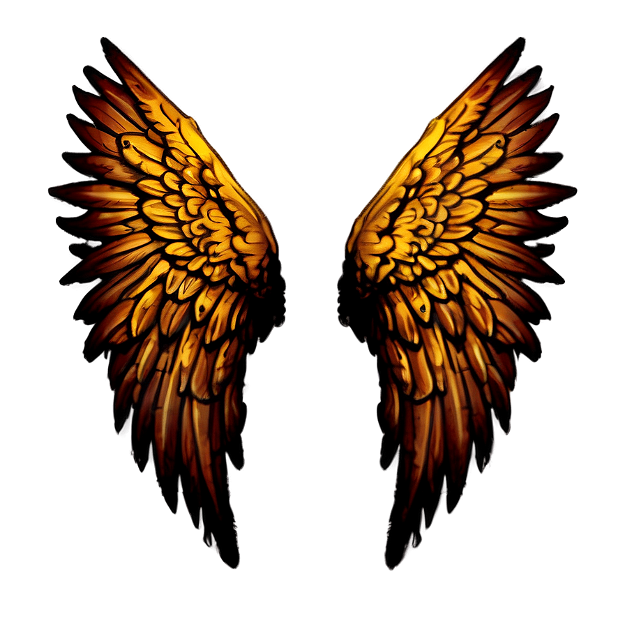 Detailed Angel Wings Sketch Png 2