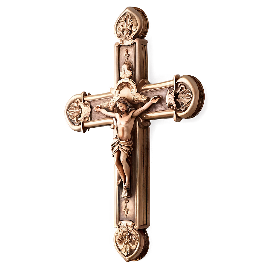 Detailed Catholic Cross Render Png Ypq76