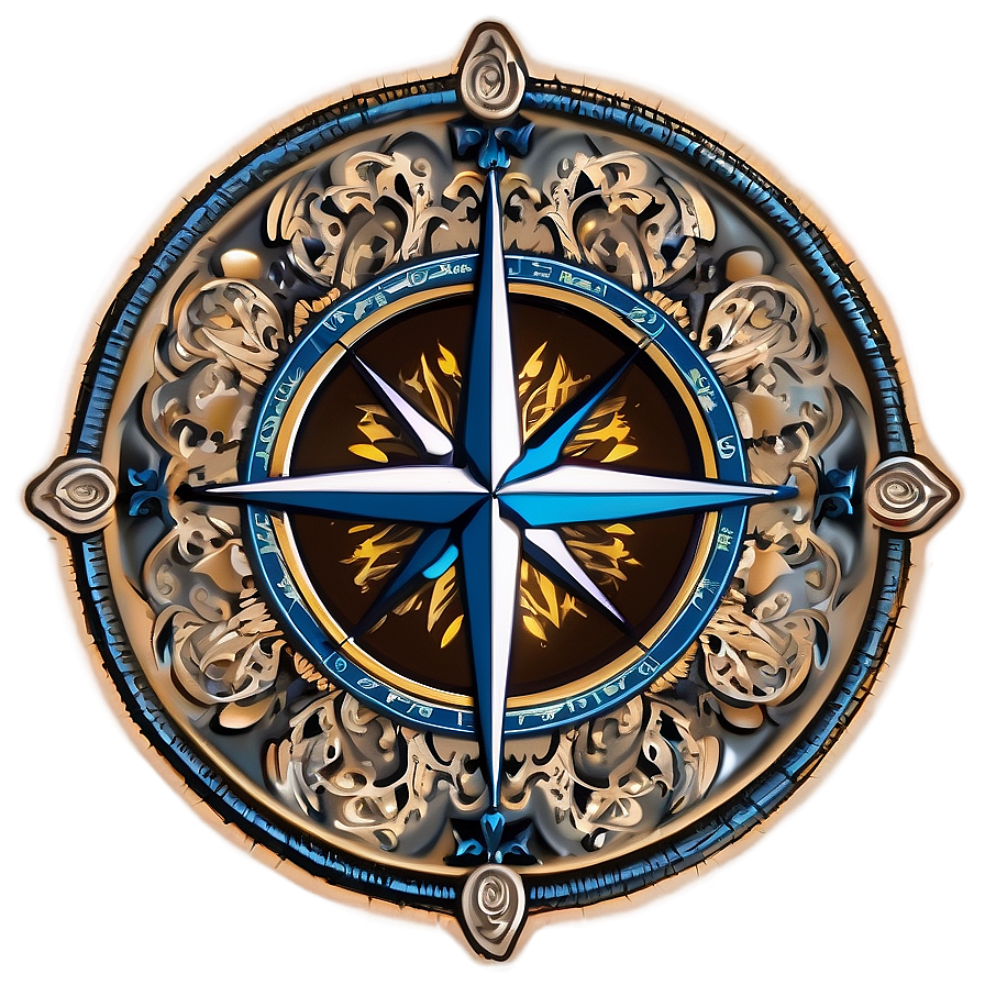 Detailed Compass Rose Drawing Png 05252024