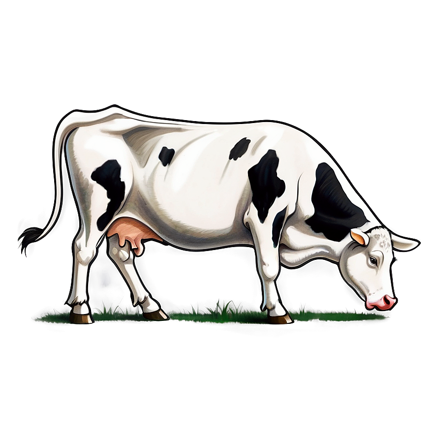 Detailed Cow Drawing Png Ook20