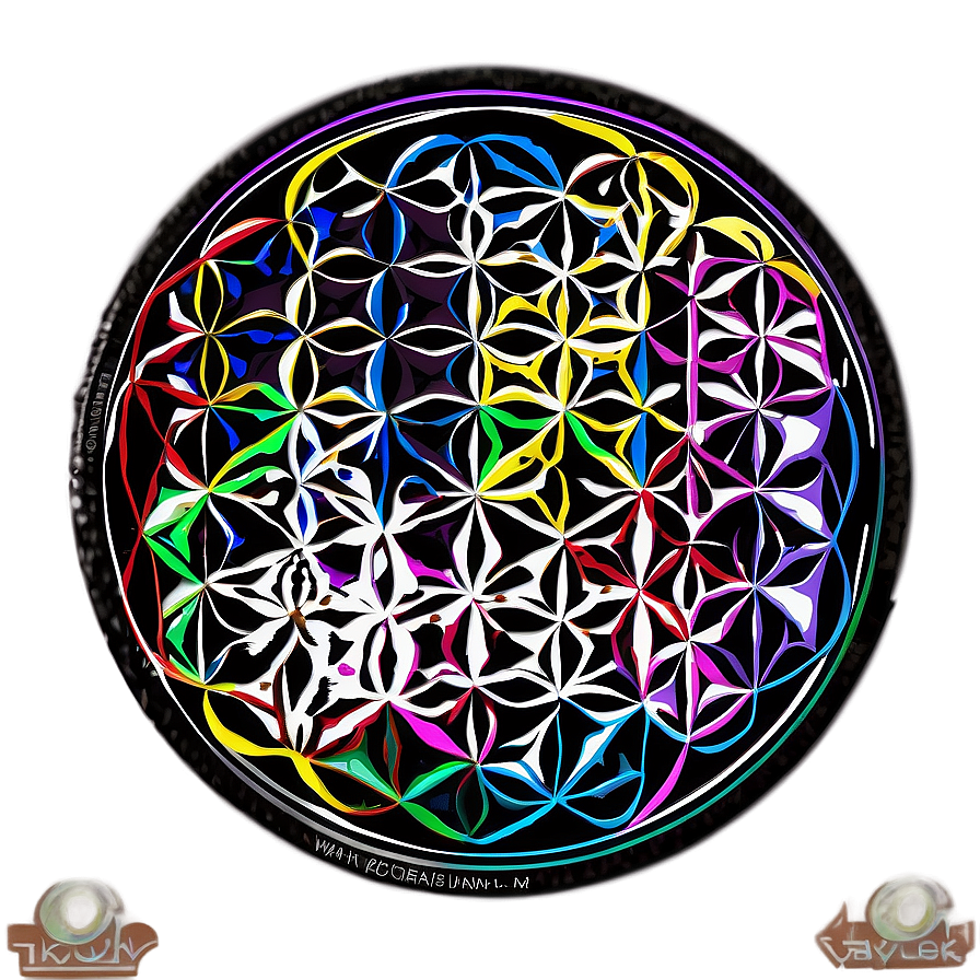 Detailed Flower Of Life Design Png 14