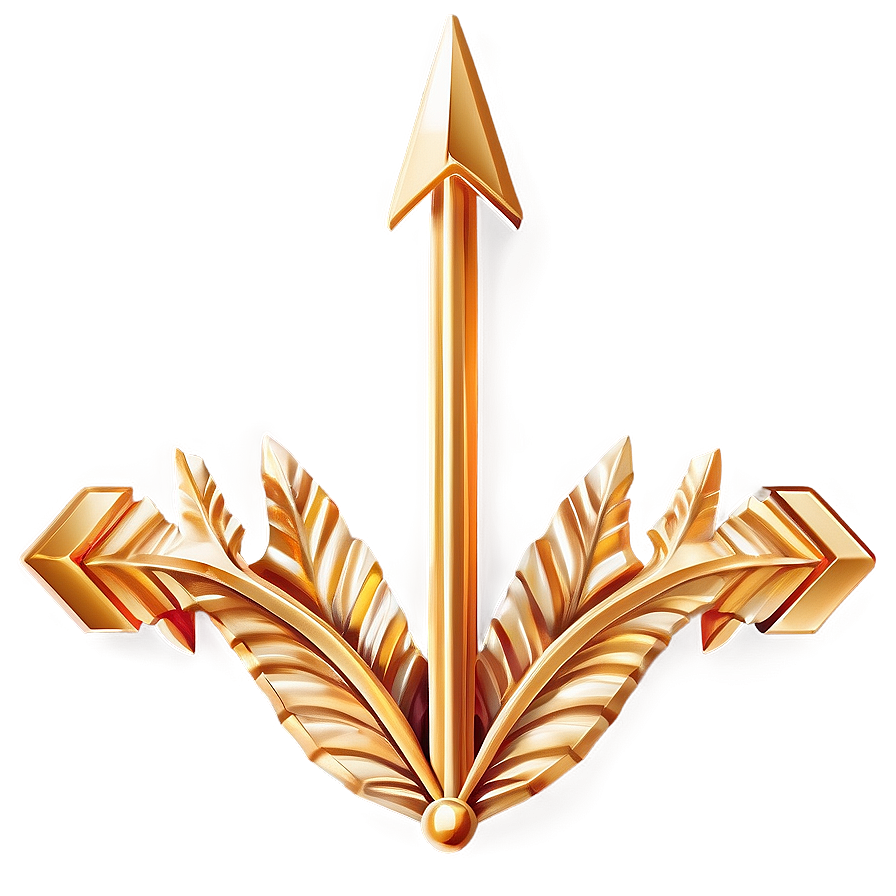 Detailed Gold Arrow Decoration Png 99