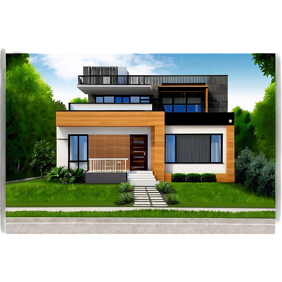 Detailed House Illustration Png Tyt