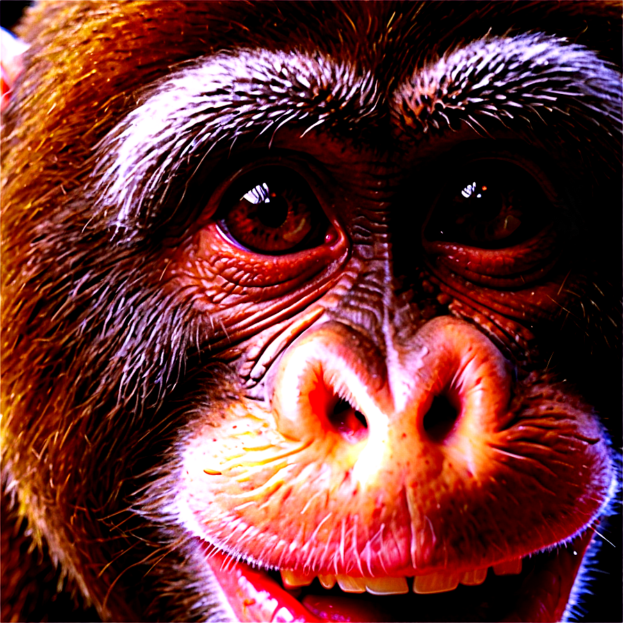 Detailed Monkey Face Drawing Png Sda10