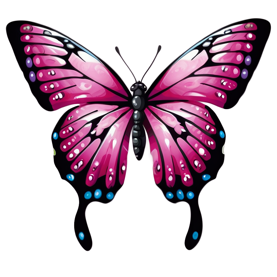 Detailed Pink Butterfly Illustration Png 06212024