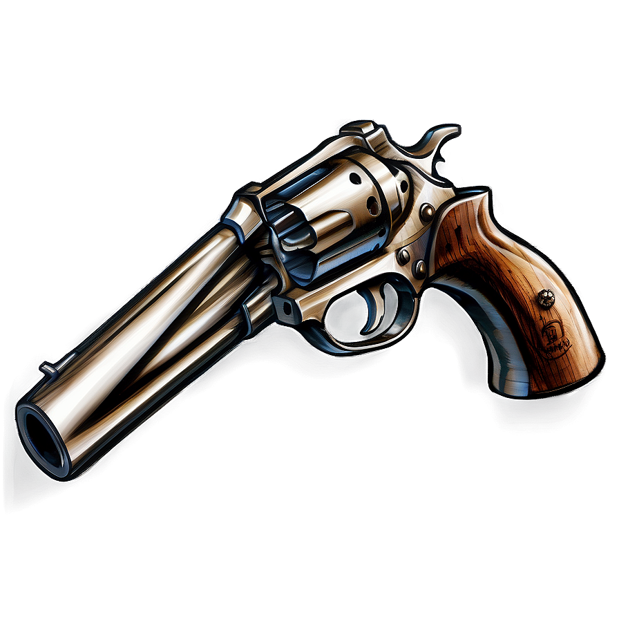 Detailed Revolver Sketch Png Jnt