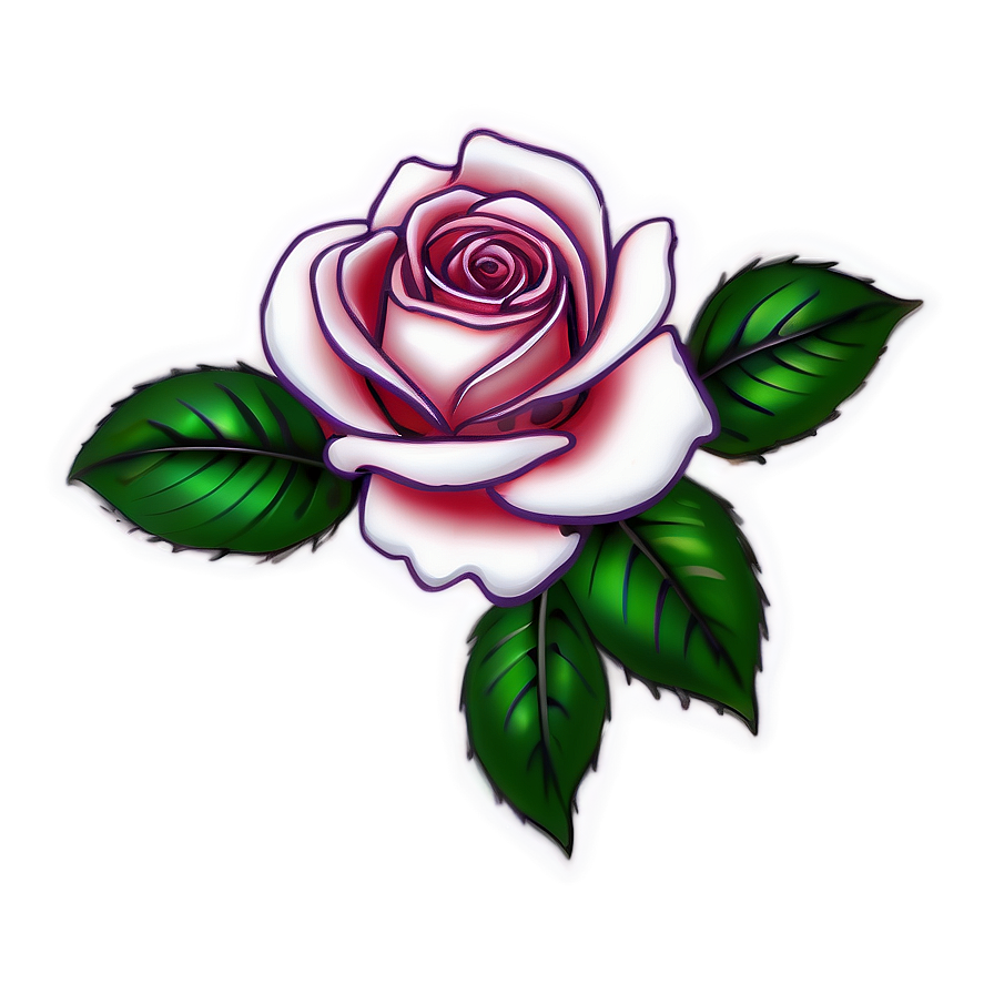 Detailed Rose Tattoo Draft Png 15