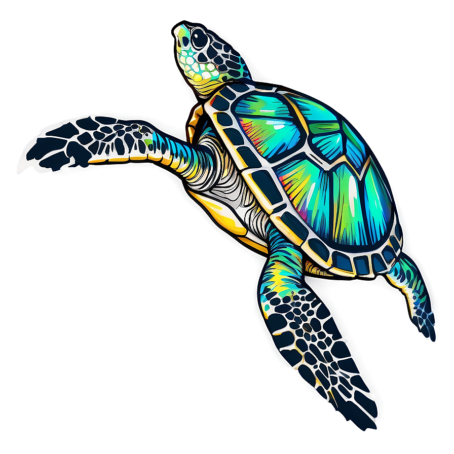 Detailed Sea Turtle Sketch Png Eqn