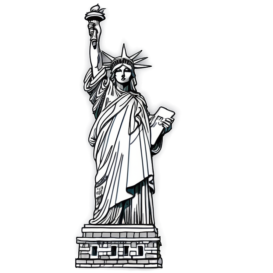 Detailed Statue Of Liberty Sketch Png 05242024