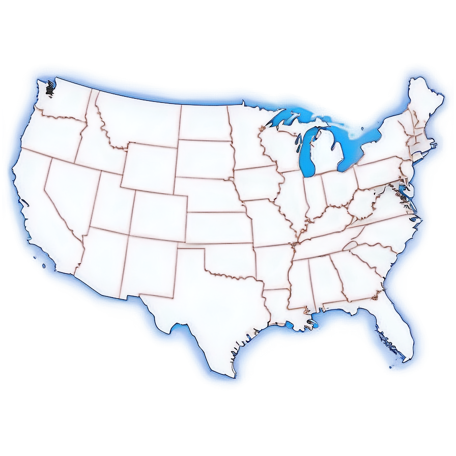 Detailed Usa State Outline Png 96