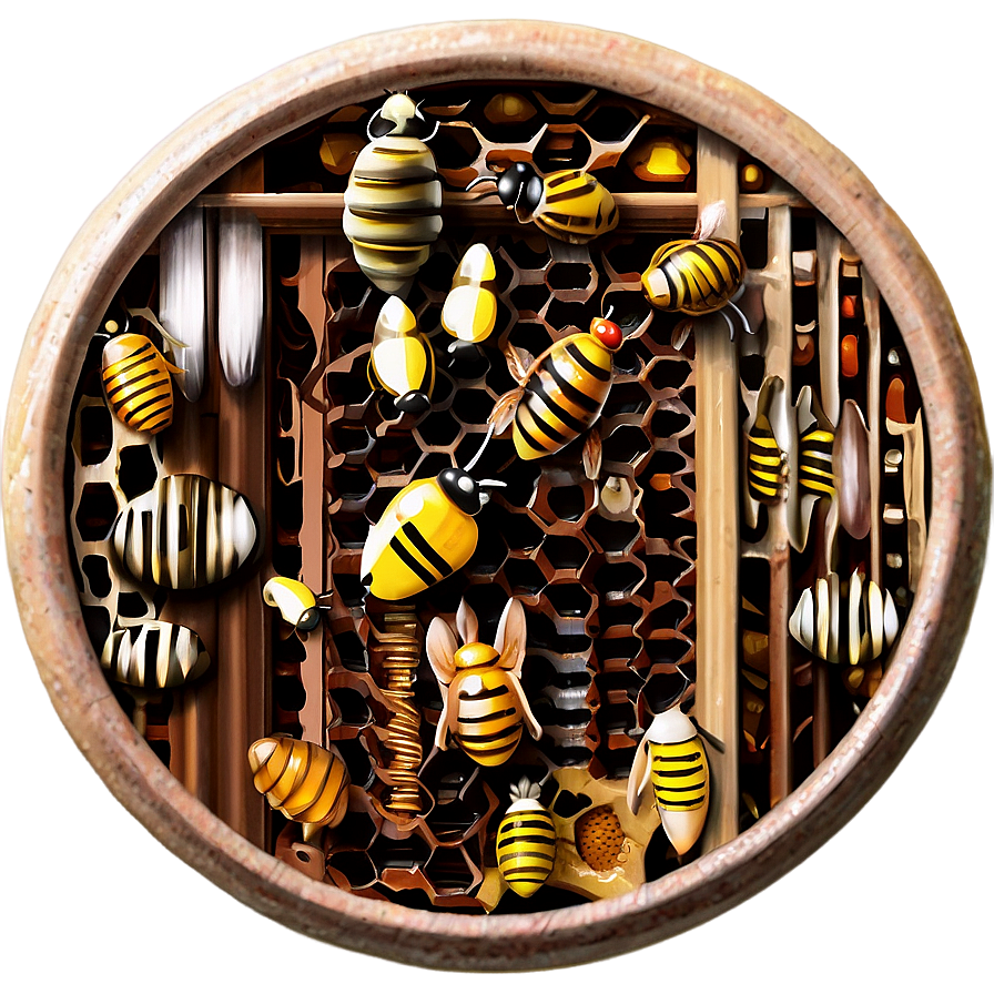 Detailed Wooden Hive Png 13