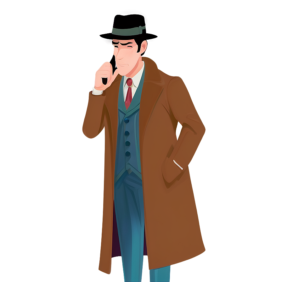 Detective And Mystery Cartoon Character Png Hjo