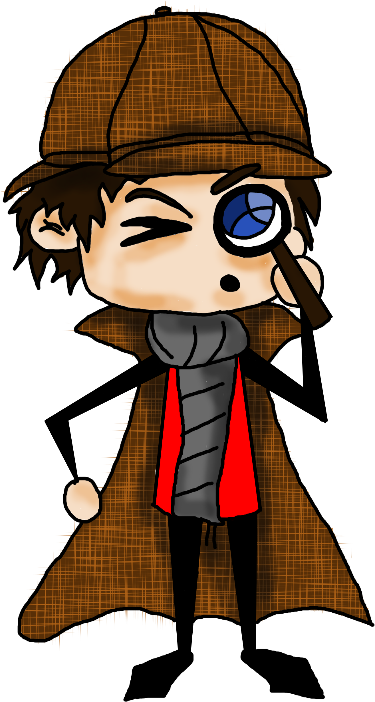 Detective Cartoon Character Sherlock