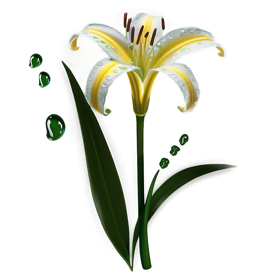 Dew On Lily Flower Png Iis